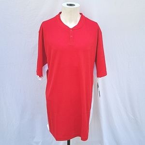 Men's Mizuno baseball shirt, red & white, DryLite, XL & very long, NWT